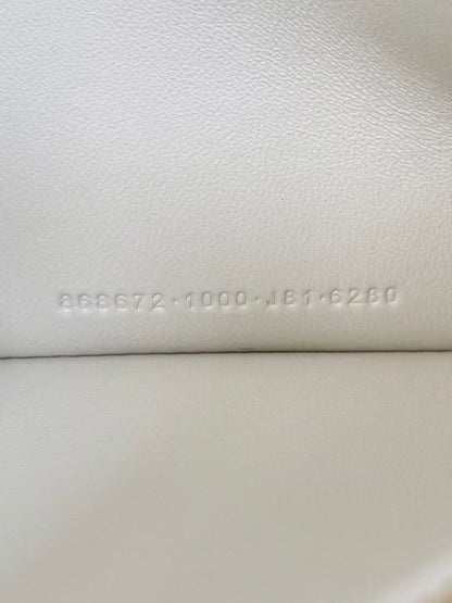 Clicca Shoulder Bag Medium White Arena Lambskin