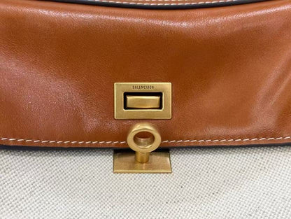 Rodeo Handbag Medium 35cm Beige Tan Brown Canvas Calfskin