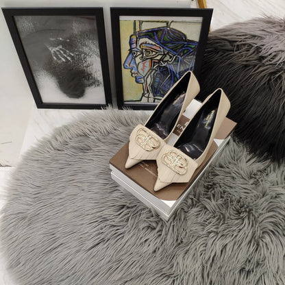 Balenciaga 26s Heel Pump 80 Double-B Cowhide 681296