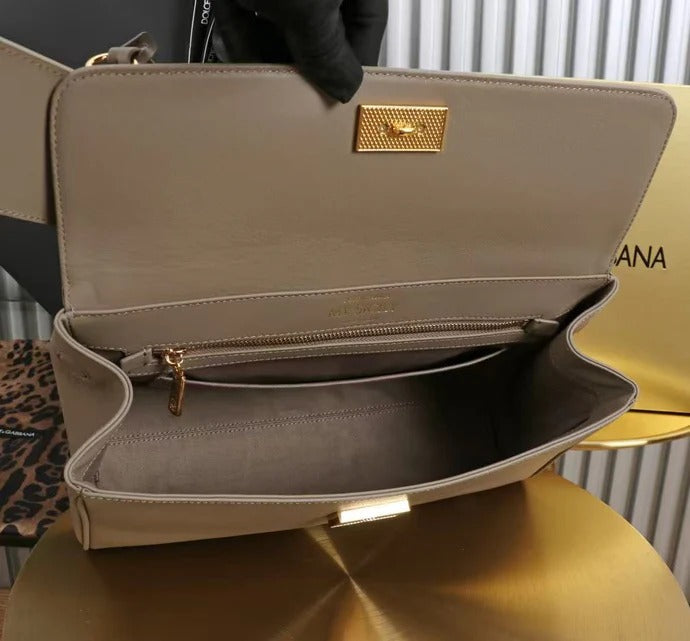 Dolce & Gabbana 2026 My Sicily Bag 20cm Taupe Calfskin