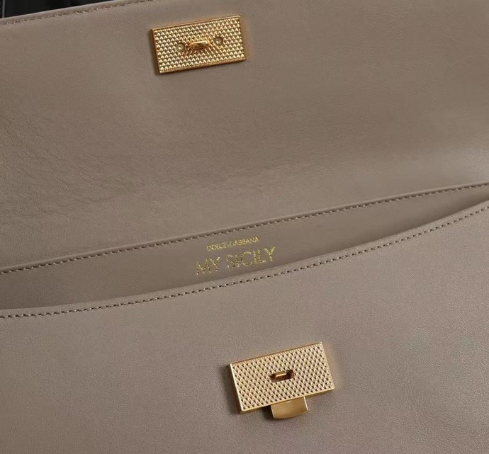 Dolce & Gabbana 2026 My Sicily Bag 20cm Taupe Calfskin