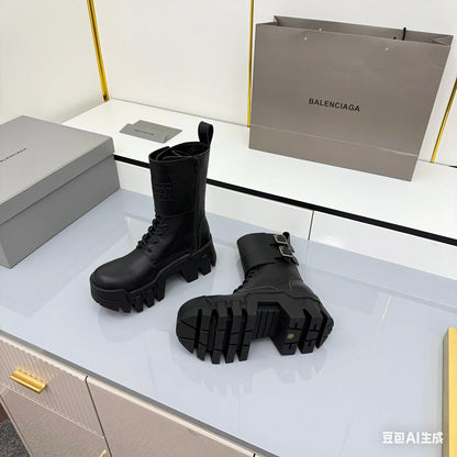 Balenciaga Bulldozer Boots Black Cowhide 565075