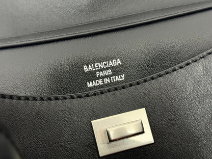 RODEO SMALL BAG 29 IN BLACK SMOOTH CALFSKIN SILVER HARDWARE