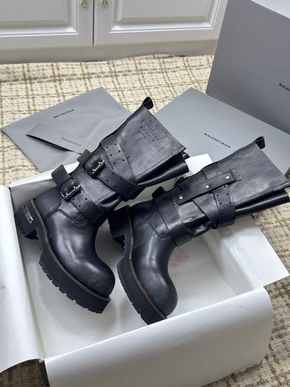 Balenciaga 25s Venom high boots black cowhide 467453