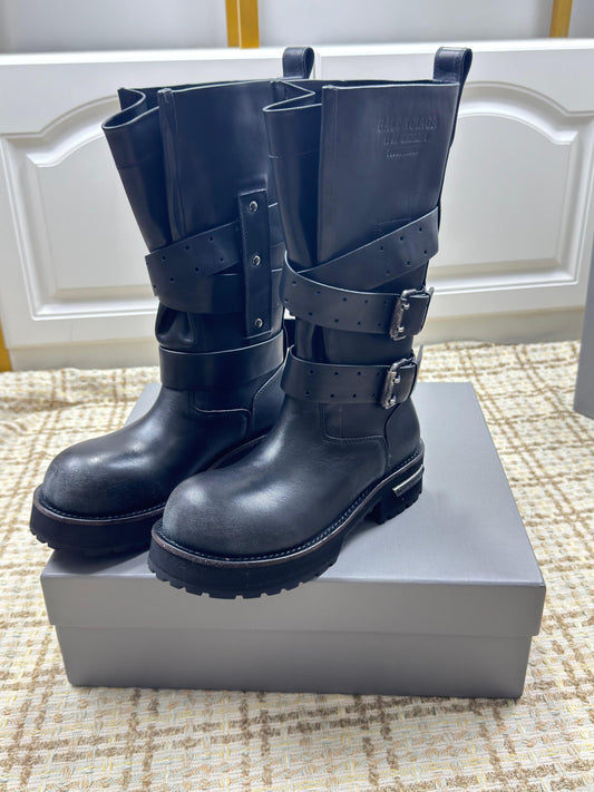 Balenciaga 25s Venom high boots black cowhide 467453