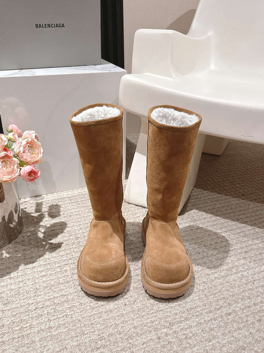 Balenciaga 25s snow boots brown suede wool 467187