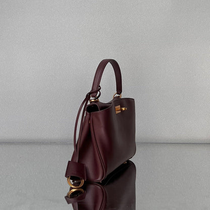 Balenciaga Mini Bag 22 Burgyndy Calfskin Gold Hardware