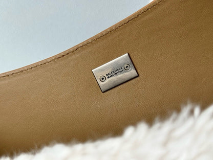 Balenciaga Small Rodeo Bag 40 Brown Suede Sliver Hardware