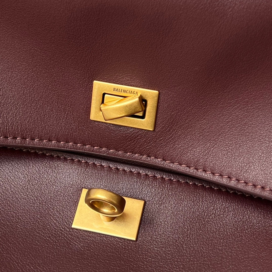 Balenciaga Mini Bag 22 Burgyndy Calfskin Gold Hardware