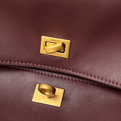 Balenciaga Mini Bag 22 Burgyndy Calfskin Gold Hardware