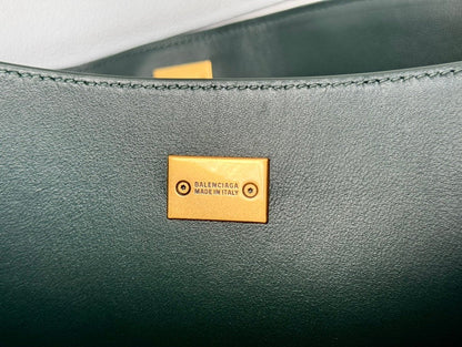 Balenciaga Large Bag 40 Dark Green Calfskin Gold Hardware