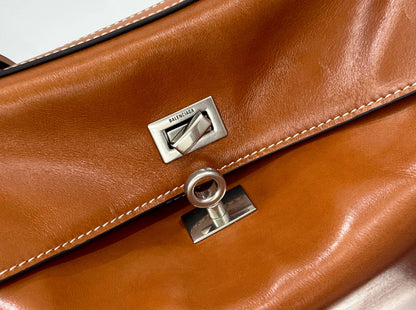 Balenciaga Large Bag 40 Camel Brown Cowhide Sliver Hardware