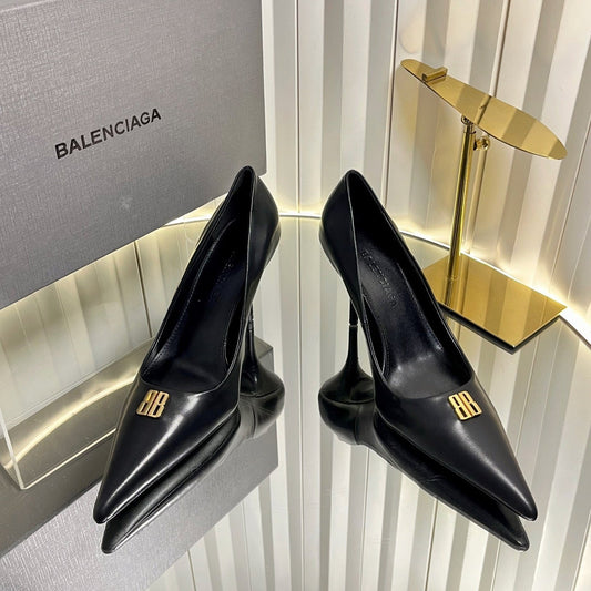 Balenciaga 2026 Avenue BB Editor 85mm Pump Black Calfskin 616567