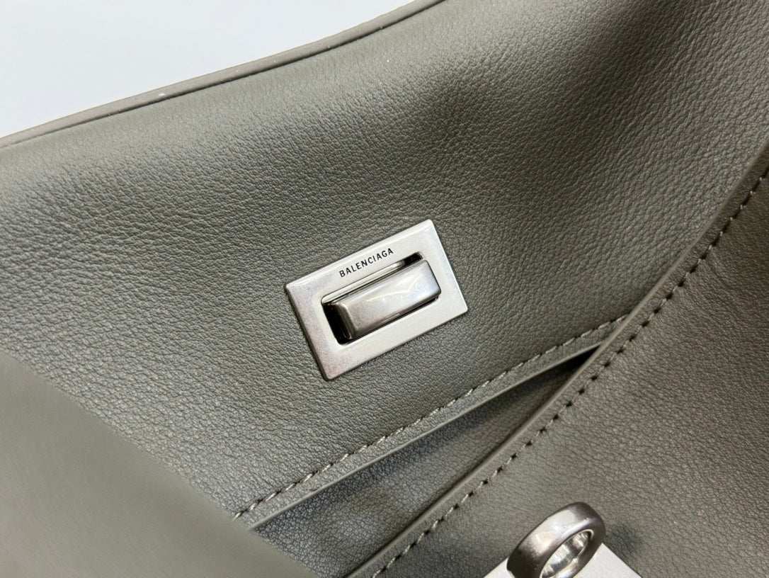 Balenciaga Small Rodeo Bag 29 Olive Green Calfskin Sliver Hardware